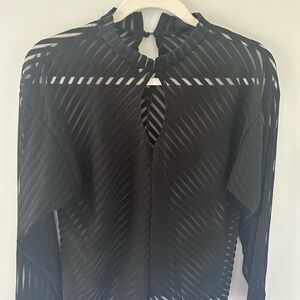 Black Sheer Striped Top